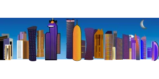 Buildings City Doha qatar Stickdatei