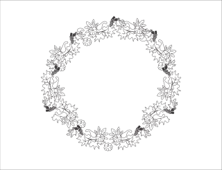 Autumn wreath Wreath Pumpkins Stickdatei