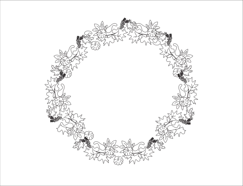 Autumn wreath Wreath Pumpkins Stickdatei – Weihnachten