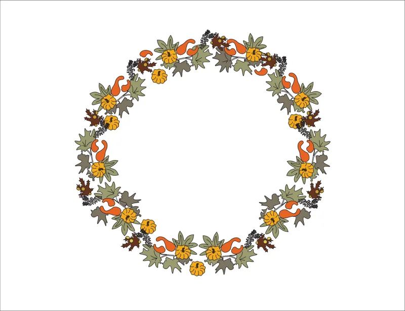 Autumn wreath Nature Wreath Stickdatei – Weihnachten
