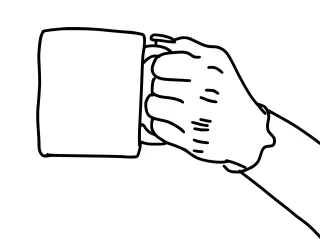 Hand Cup Drawing Stickdatei