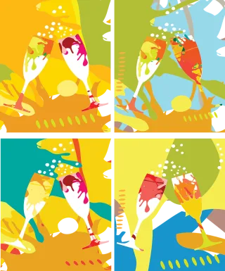 Celebration Cheers Champagne glasses Stickdatei