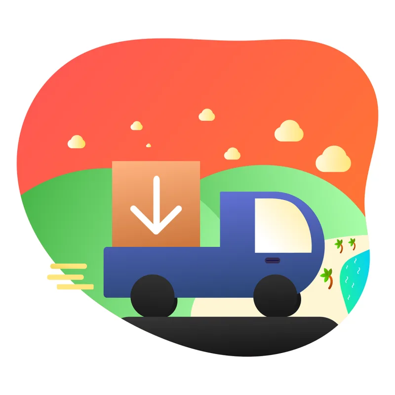 Truck Sunset Nature Stickdatei – Fahrzeuge