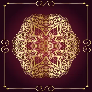 Mandala Background Pattern Stickdatei – Herzen & Liebe