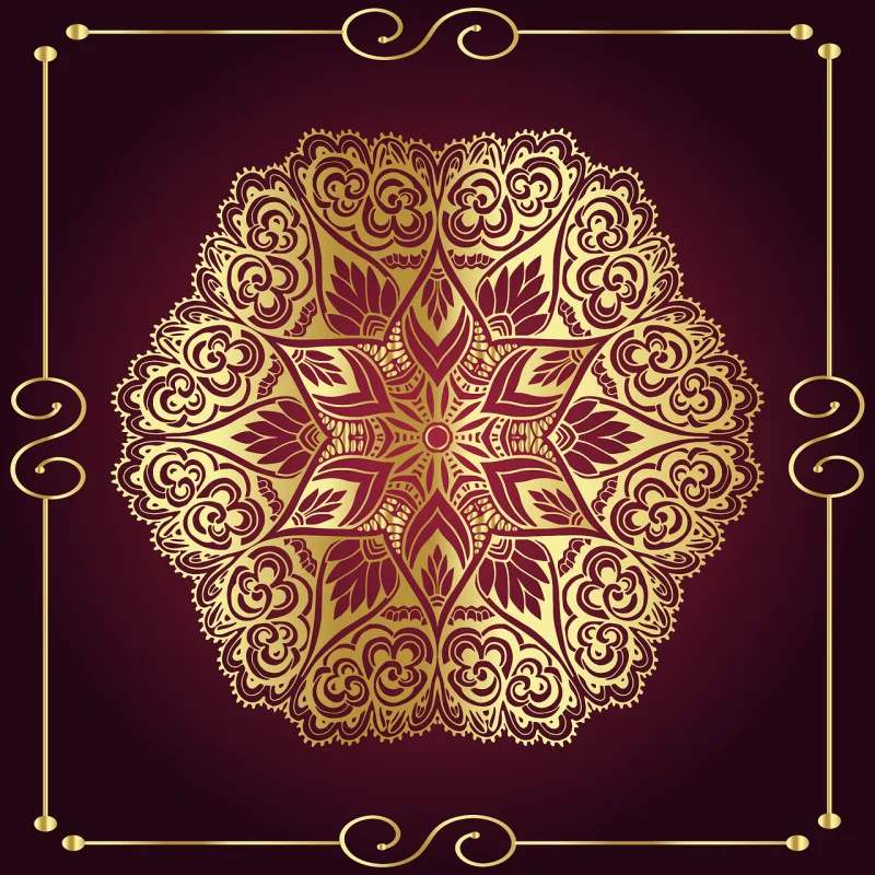 Mandala Background Pattern Stickdatei – Herzen & Liebe