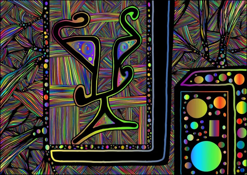 Abstract Nature Graffiti Stickdatei – Kinder