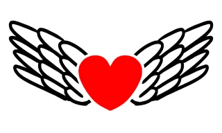 Love Heart Wings Stickdatei