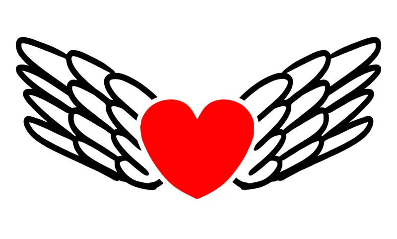 Love Heart Wings Stickdatei – Herzen & Liebe