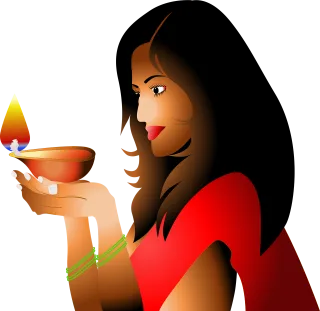 Woman Lamp Cartoon Stickdatei