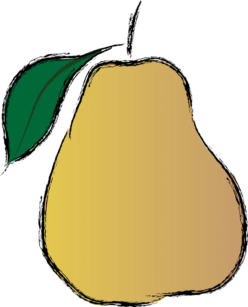 Pear Brown Fruit Stickdatei – Essen & Trinken