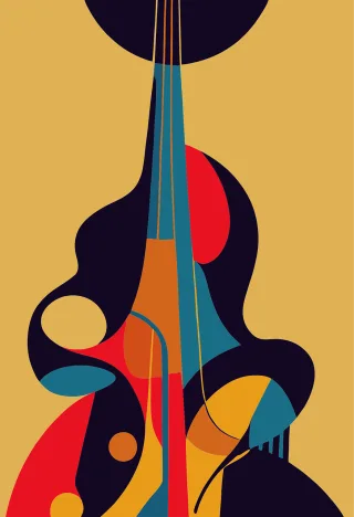 Abstract Jazz Music Stickdatei