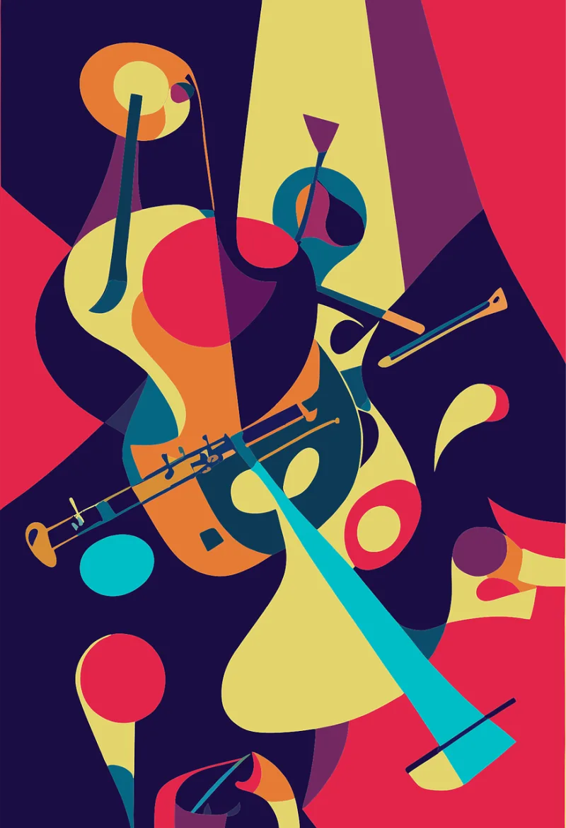 Abstract Jazz Music Stickdatei – Musik