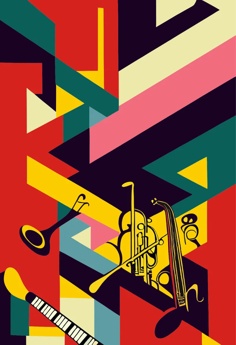 Abstract Jazz Music Stickdatei – Musik