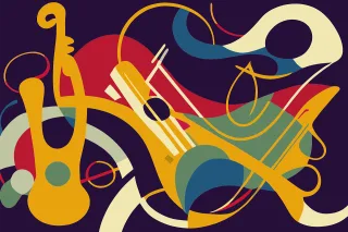 Abstract Jazz Music Stickdatei