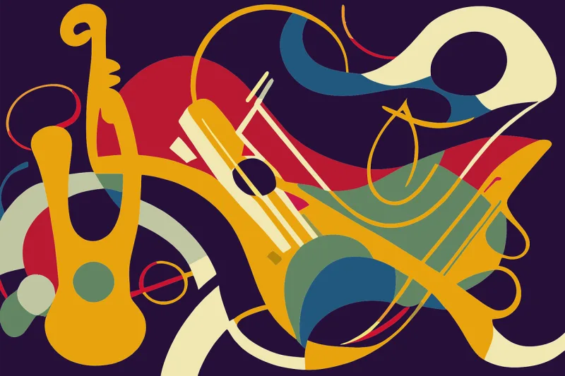 Abstract Jazz Music Stickdatei – Musik