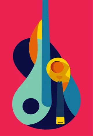 Abstract Jazz Music Stickdatei