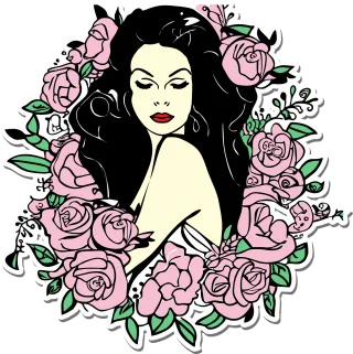 Woman Beautiful flowers Roses Stickdatei