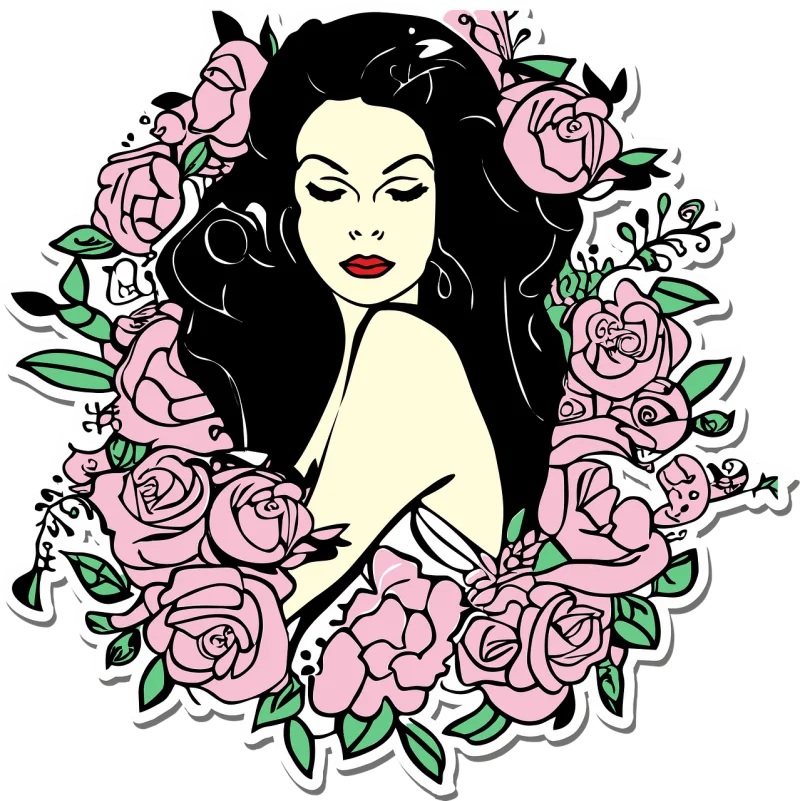 Woman Beautiful flowers Roses Stickdatei – Weihnachten