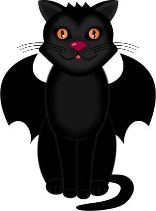 Cat Bat wings Cartoon Stickdatei