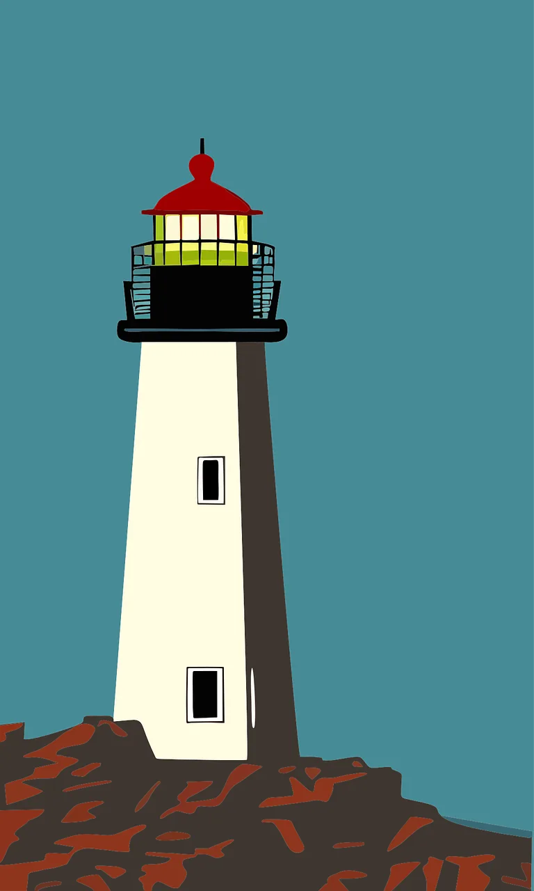 Lighthouse Coast Painting Stickdatei – Natur