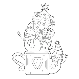 Christmas Snowman Christmas tree Stickdatei