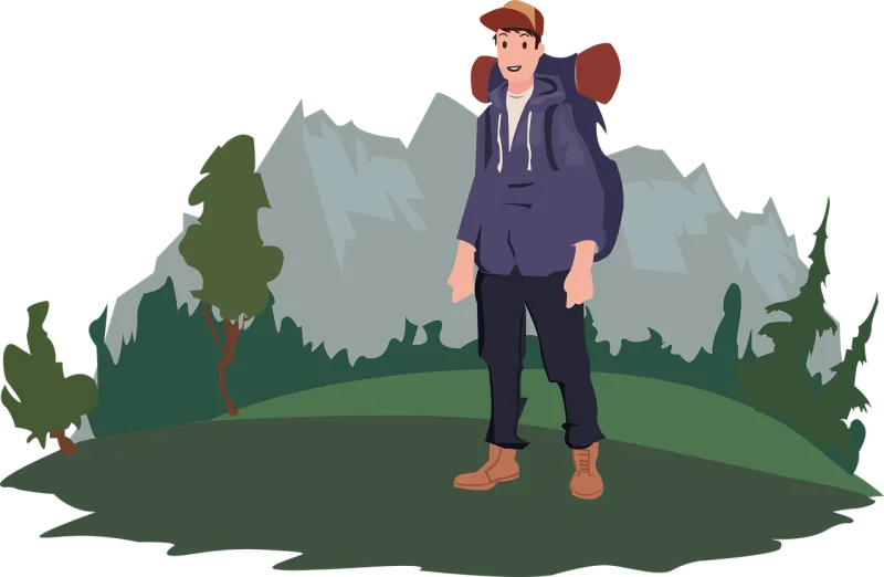 Man Hiker Mountain Stickdatei – Natur