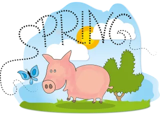 Pig Spring Nature Stickdatei