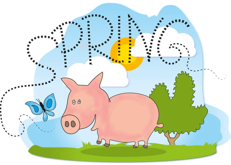 Pig Spring Nature Stickdatei – Natur