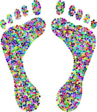 Feet Footprints Circles Stickdatei