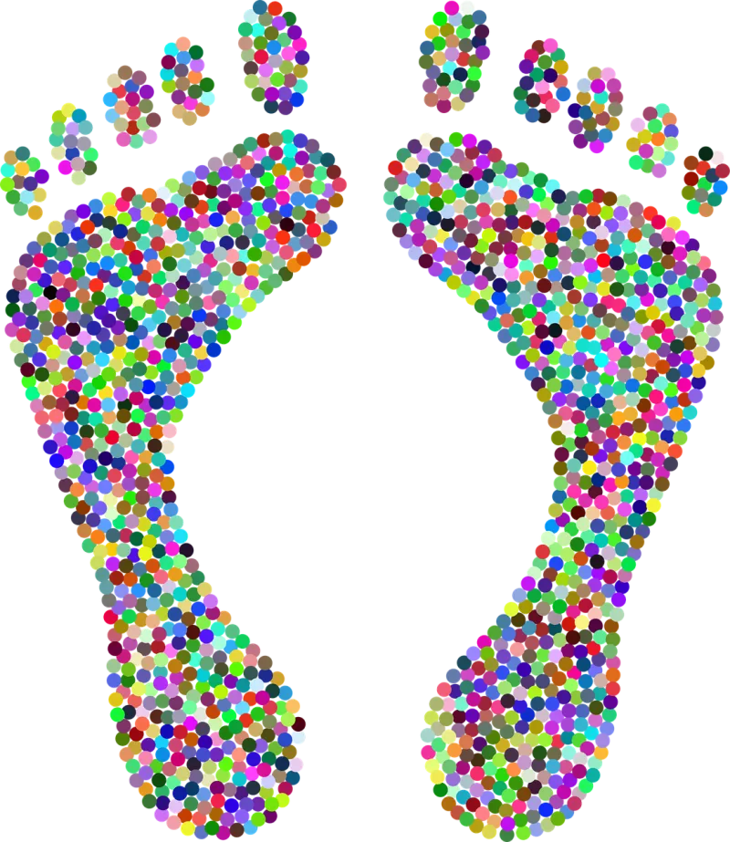 Feet Footprints Circles Stickdatei – Kinder