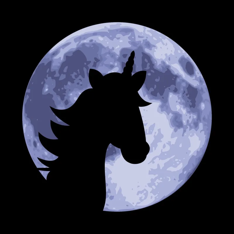 Moon Unicorn Silhouette Stickdatei – Kinder