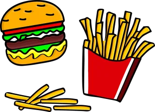Fast food Burger French fries Stickdatei