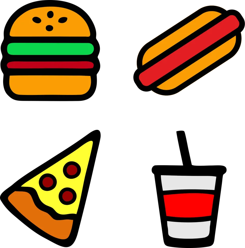 Icons Fast food Food Stickdatei – Essen & Trinken