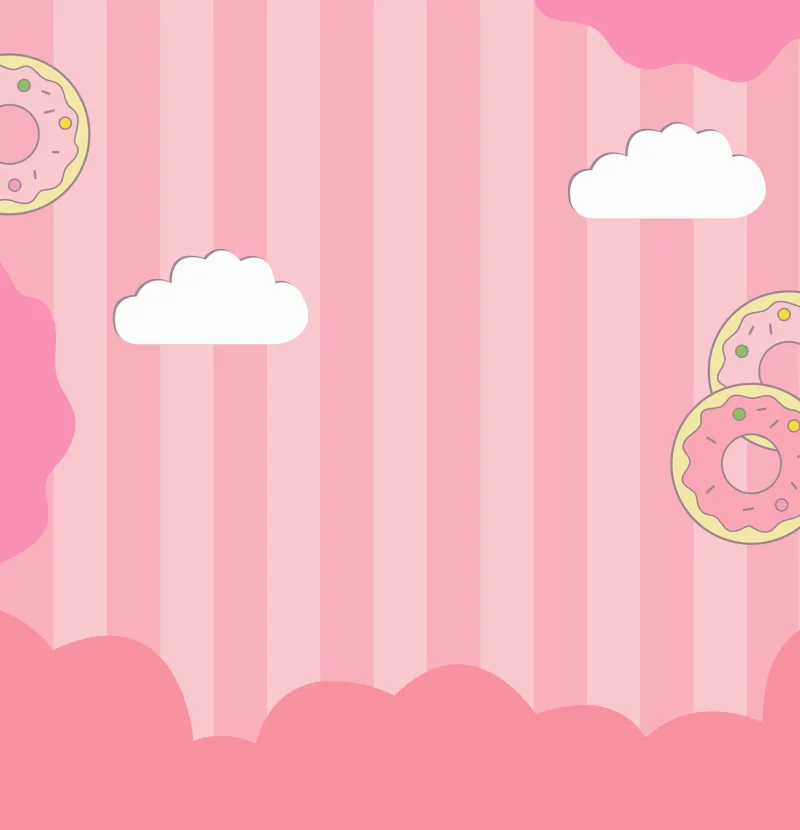 Pink background Striped background Doughnuts Stickdatei – Essen & Trinken