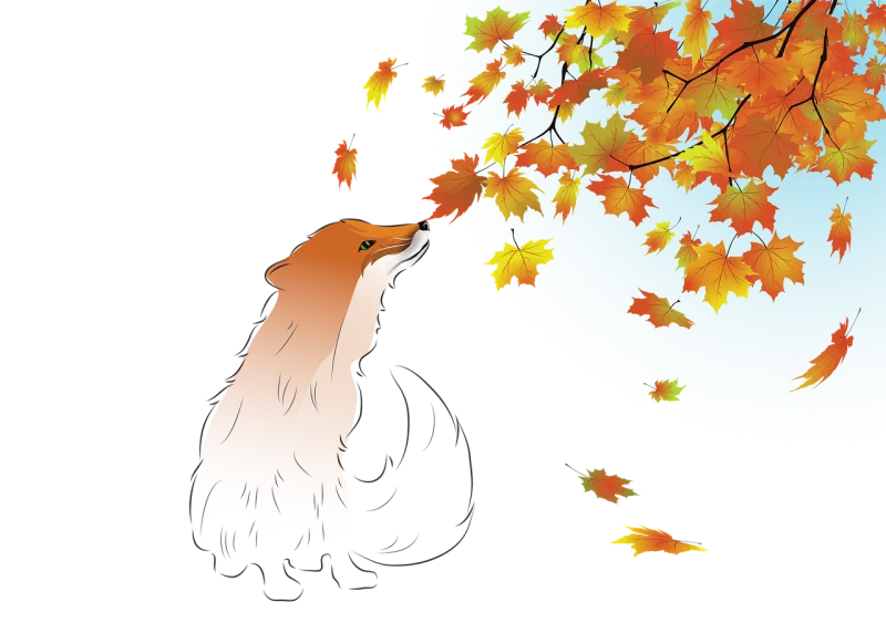 Fox Branches Autumn Stickdatei – Tiere