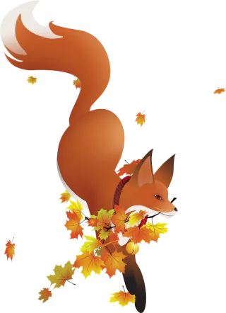 Branch Fox Foliage Stickdatei