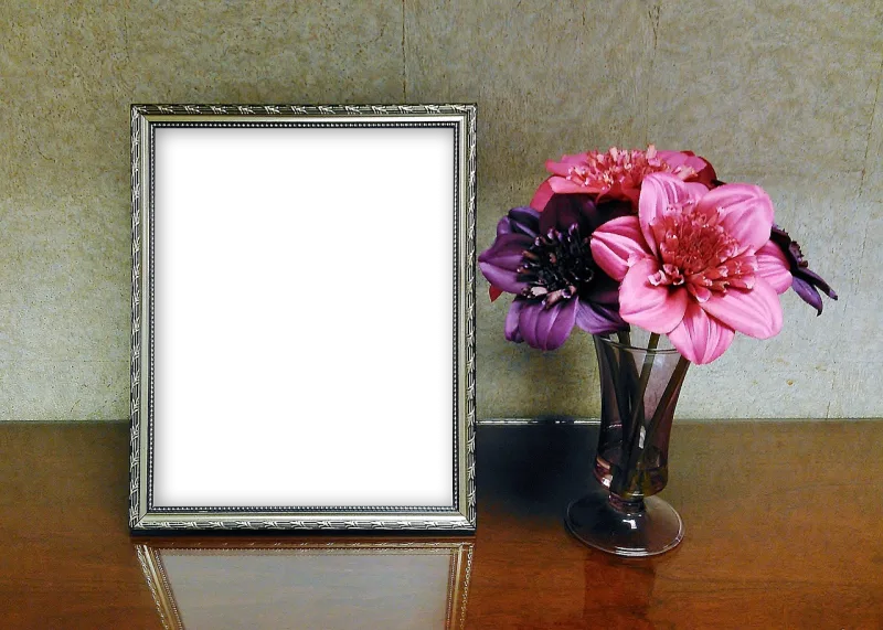 Picture frame Mockup Design Stickdatei – Blumen