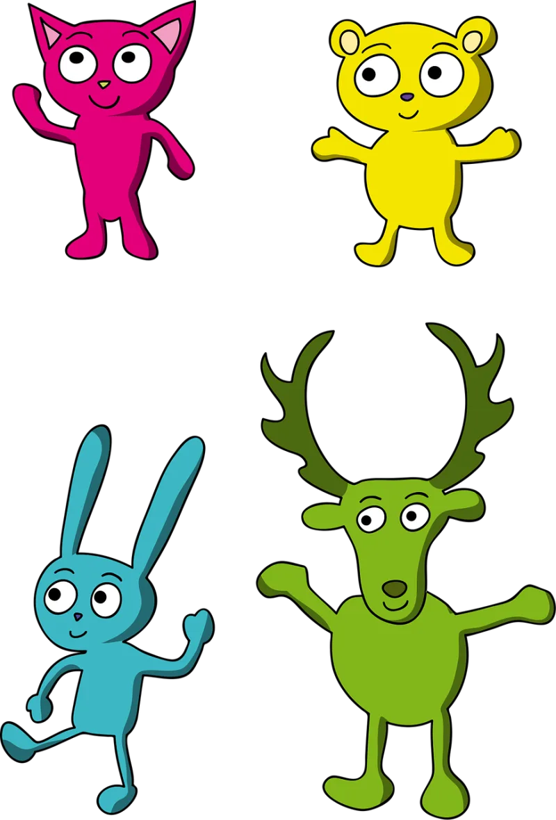 Cartoon Comic Animals Stickdatei – Tiere