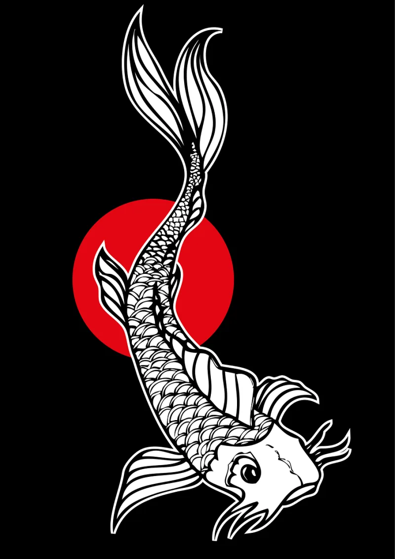 Koi Koi fish Carp Stickdatei – Tiere