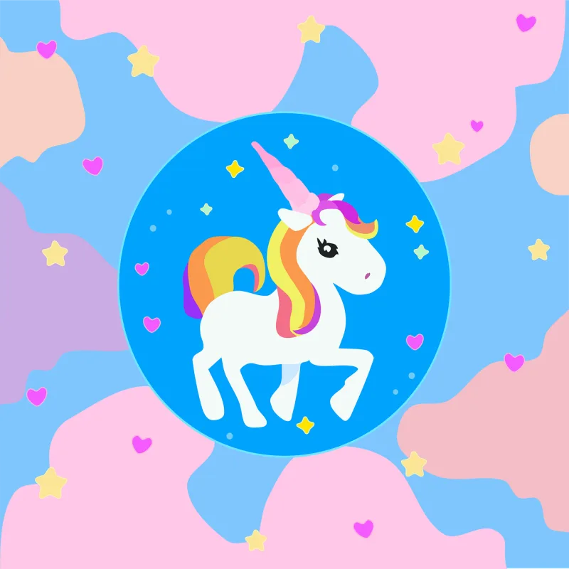 Unicorn Logo Cartoon Stickdatei – Kinder