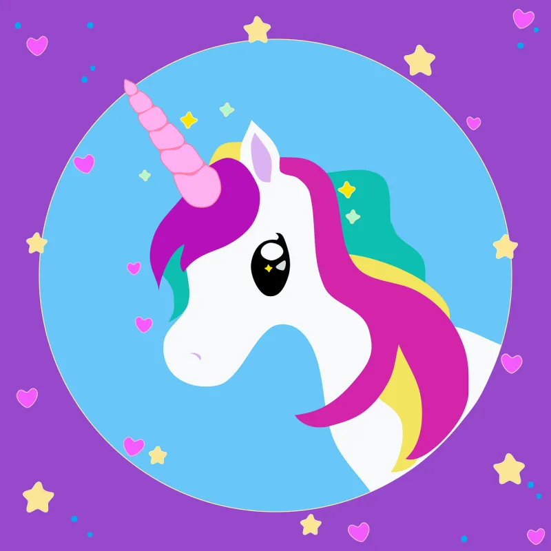 Unicorn Logo Cartoon Stickdatei – Kinder