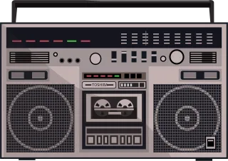 Ghetto blaster Cassette recorder 80s Stickdatei