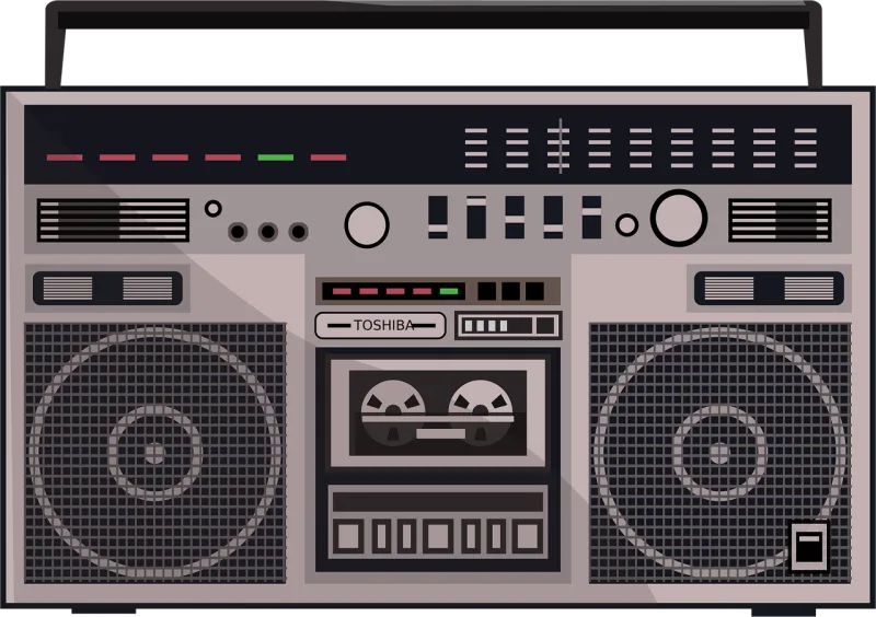 Ghetto blaster Cassette recorder 80s Stickdatei – Sport