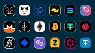 Crypto Icons Cryptocurrencies Stickdatei