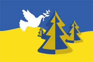 Ukrainian flag Dove Christmas Stickdatei