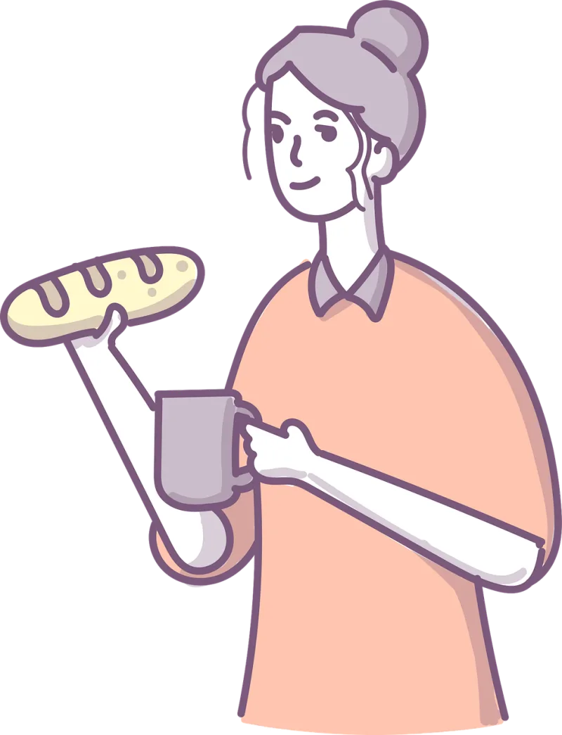 Woman Young Bread Stickdatei – Essen & Trinken