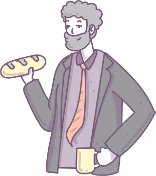 Bread Men Beard Stickdatei