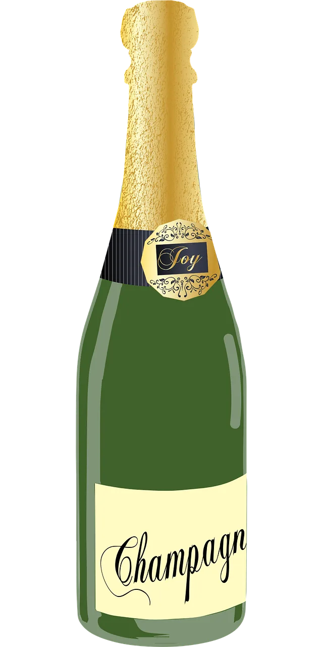 Champagne Bottle Party Stickdatei – Essen & Trinken