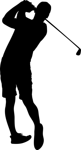 Silhouette Golf Player Stickdatei