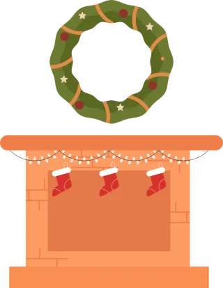 Christmas Fireplace Merry Stickdatei – Weihnachten